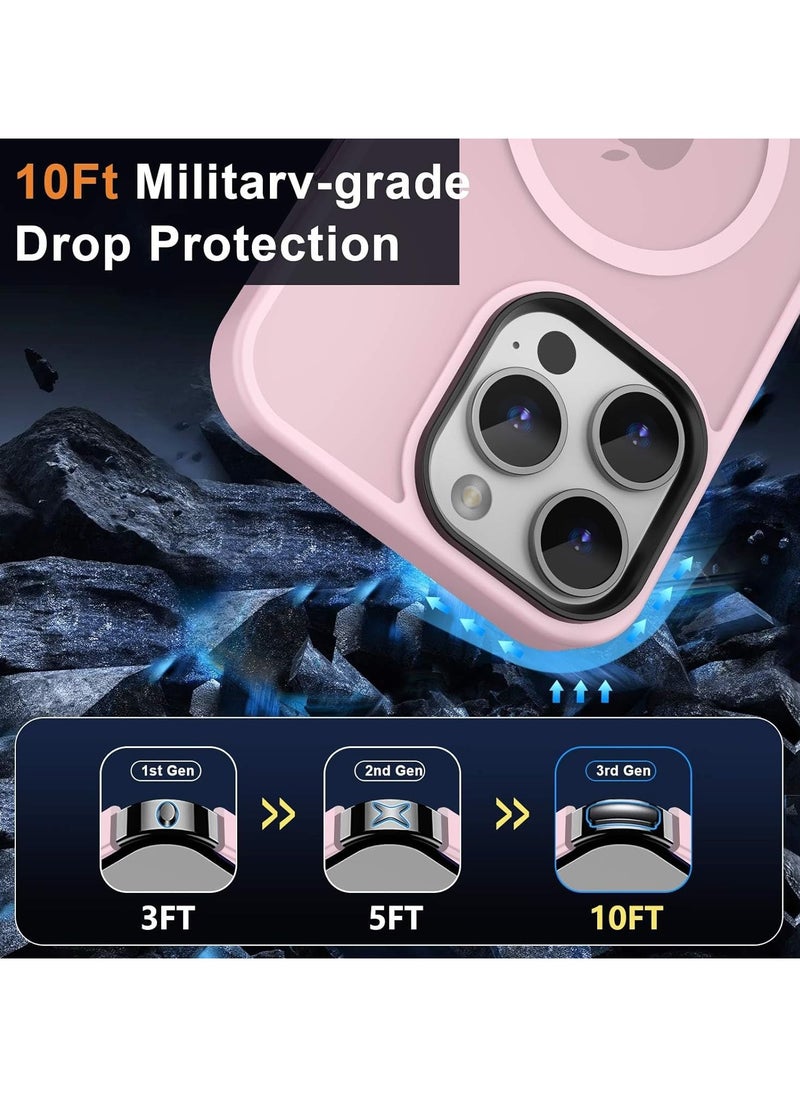 Magnetic Case For iPhone 11 Pro Max Case Compatible with MagSafe Military Grade Protection Shockproof Translucent Matte Case Anti Scratch Shockproof Phone Case (Pink)