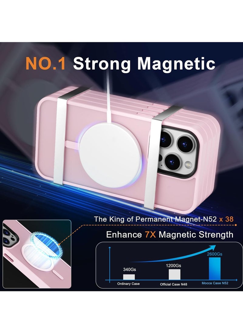 Magnetic Case For iPhone 11 Pro Max Case Compatible with MagSafe Military Grade Protection Shockproof Translucent Matte Case Anti Scratch Shockproof Phone Case (Pink)