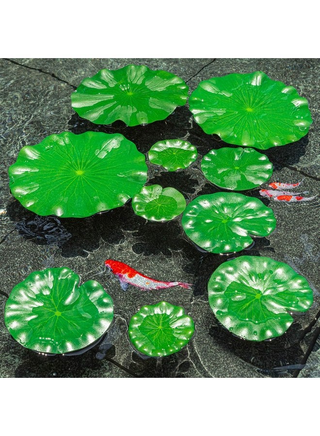 ZAUGONTW ZAUGONTW 20 Pcs Artificial Lily Pads for Ponds, Realistic Floating Lily Pads Leaves, Lotus Leaves Water Lily Pads Artificial Foliage Pond Decor for Koi Fish Pool Patio Aquarium  - Image 4