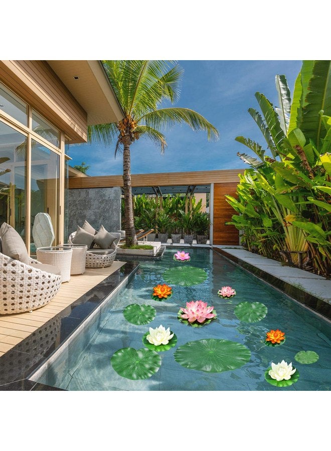 ZAUGONTW ZAUGONTW 20 Pcs Artificial Lily Pads for Ponds, Realistic Floating Lily Pads Leaves, Lotus Leaves Water Lily Pads Artificial Foliage Pond Decor for Koi Fish Pool Patio Aquarium  - Image 2