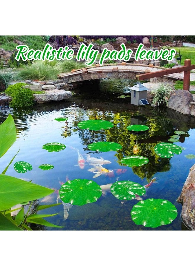 ZAUGONTW ZAUGONTW 20 Pcs Artificial Lily Pads for Ponds, Realistic Floating Lily Pads Leaves, Lotus Leaves Water Lily Pads Artificial Foliage Pond Decor for Koi Fish Pool Patio Aquarium  - Image 1