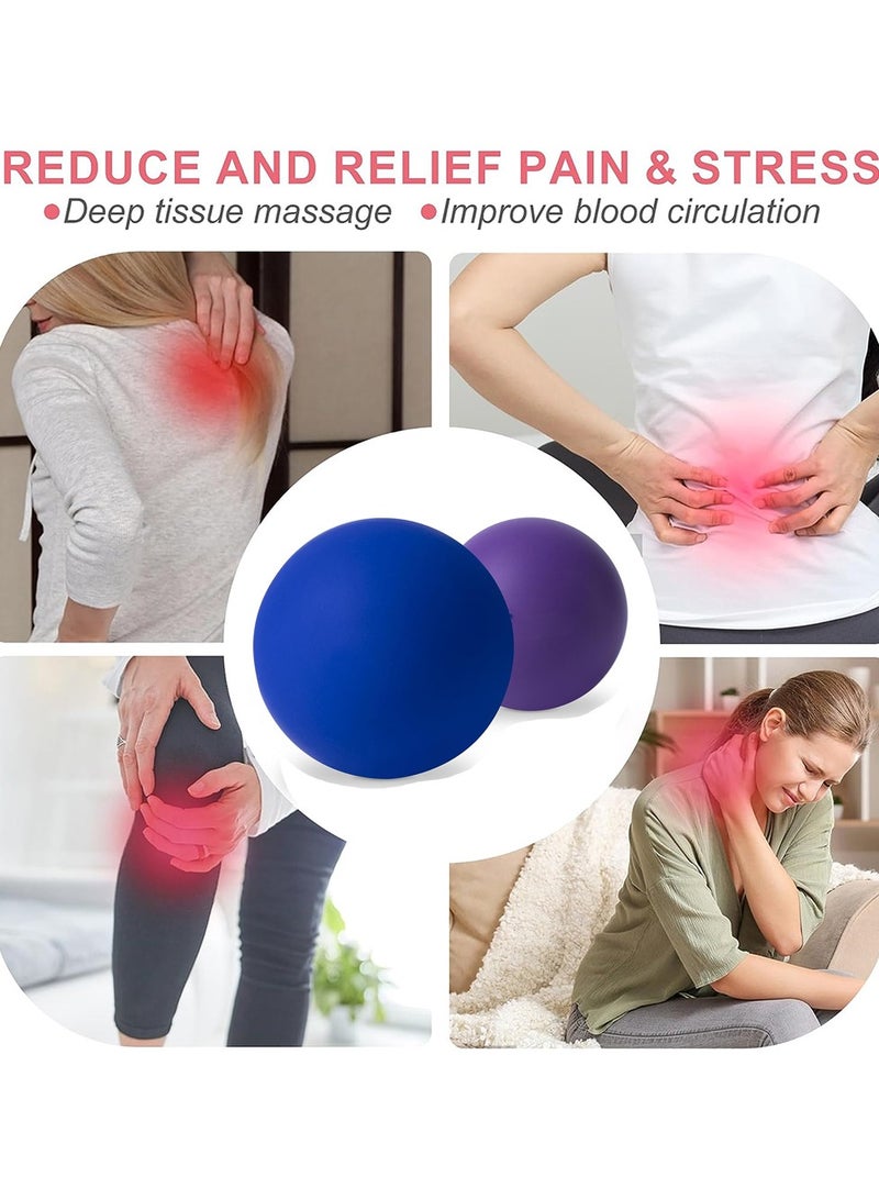 Generic Massage Lacrosse Balls for Myofascial Release,Yoga Deep Tissue Massage,Trigger Point Therapy and Foot Plantar Fasciitis,Muscle Soreness Massager Ball (2Pack,Deep Blue and Purple)  - Image 5