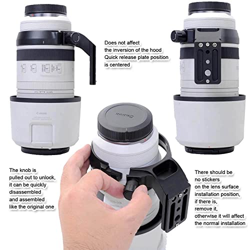 iShoot Metal Lens Collar Tripod Mount Ring Compatible with Canon RF 100-500mm f/4.5-7.1L is USM, Lens Support Holder Bracket Bottom is Arca-Swiss Fit Quick Release Plate Dovetail Groove - Image 5