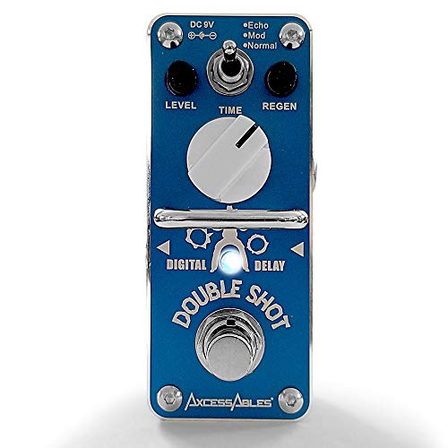 AXA AXCESSABLES AxcessAbles DOUBLE SHOT Guitar Pedal Bundle - Delay/Echo/Repeat/Slap-Back - Includes Power Supply and Cable - Image 2