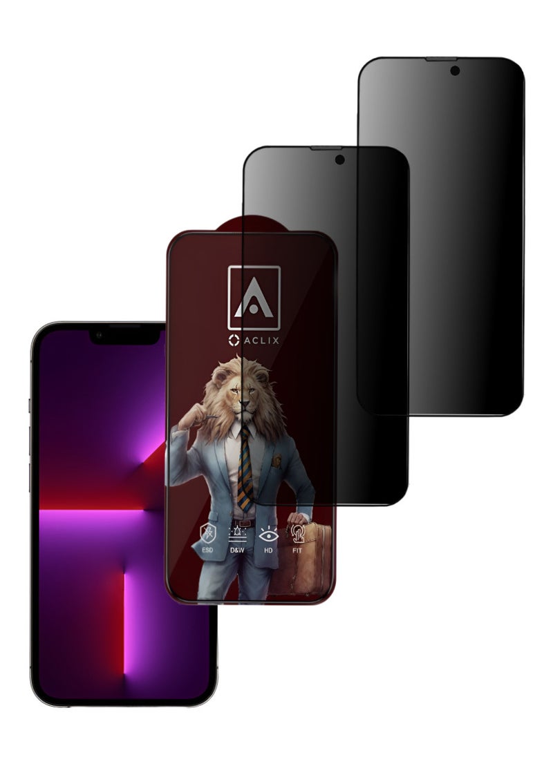 ACLIX 2 Pieces Antistatic ESD Dustproof Premium Quality High Definition Tempered Glass Screen Protector Designed For  iPhone 13 Pro - Image 1