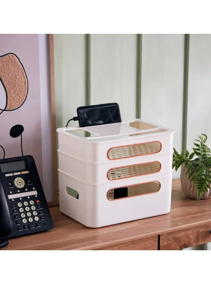 هوم بوكس صندوق تخزين عام لجهاز التوجيه اللاسلكي ثلاثي الطبقات - Image 5