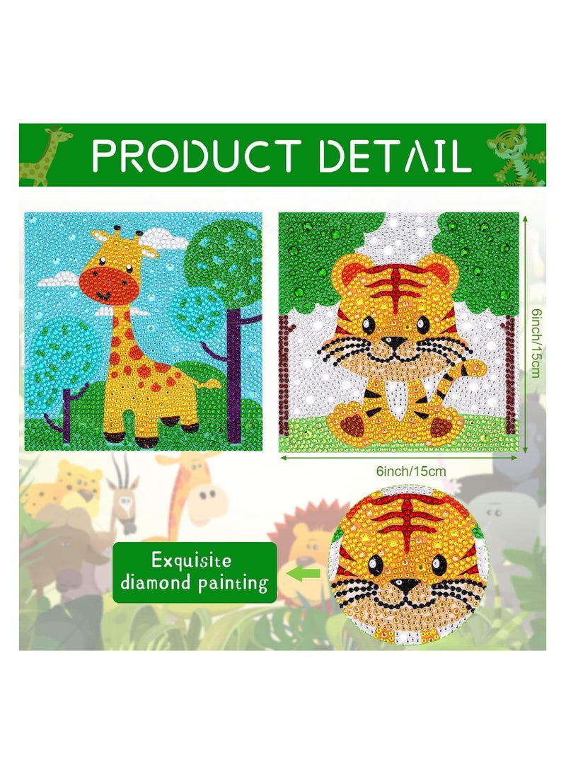 KASTWAVE 4 Pieces Diamond Art Kit for Kids Full Drill Painting by Number Kits for Beginners DIY Diamond Rhinestone Art Craft Set for Decor Gift - Image 5