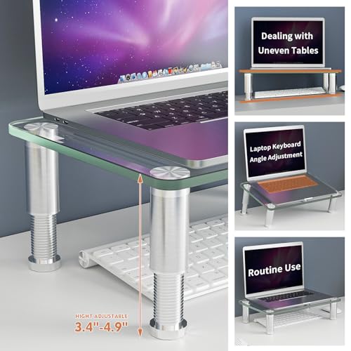 Hemudu 2 Pack Computer Monitor Riser with Height Adjustable Multi Media Desktop Stand for Flat Screen LCD LED TV, Laptop/Notebook/Xbox One - Image 2