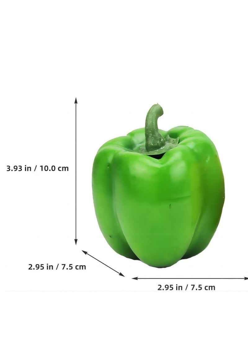SYOSI Artificial Bell Pepper 3pcs Fake Veggie Colorful Bell Peppers Red Green Yellow Bell Peppers Simulation Lifelike Hot Chili for Kitchen Party Pub Decoration Cabinet Ornament  - Image 5