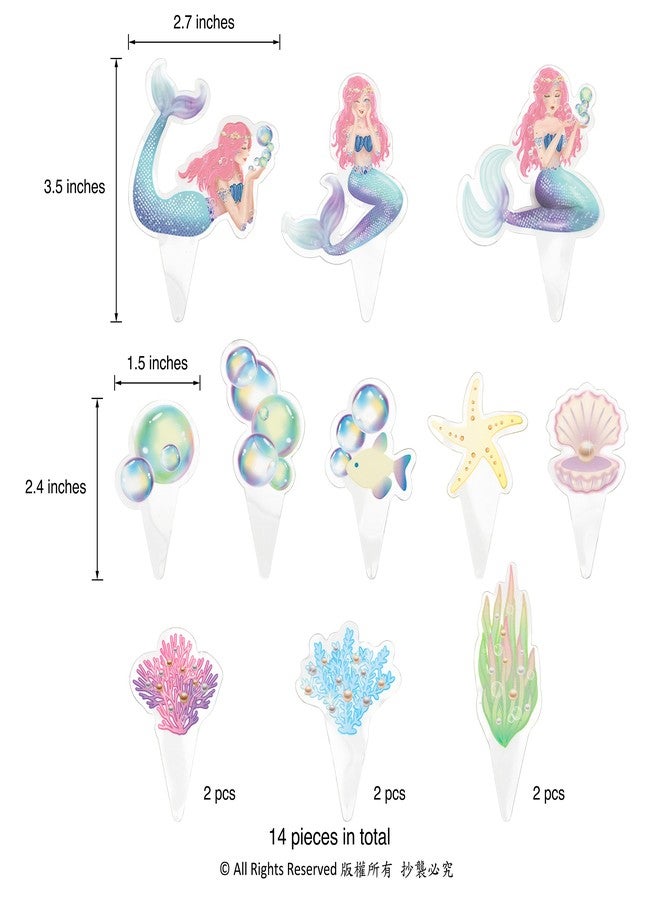 Decor365 Mermaid Cup cake Topper Under the Sea Party Decorations Ocean Theme Decor Girls Party Cake Decoration Kids Baby Shower Birthday Party Supplies - Image 2