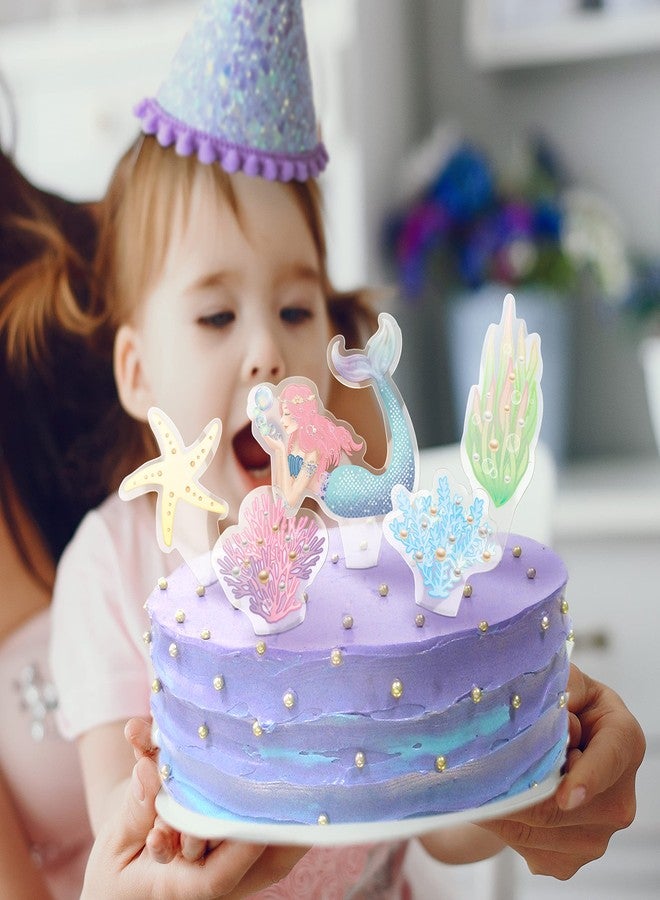 Decor365 Mermaid Cup cake Topper Under the Sea Party Decorations Ocean Theme Decor Girls Party Cake Decoration Kids Baby Shower Birthday Party Supplies - Image 4