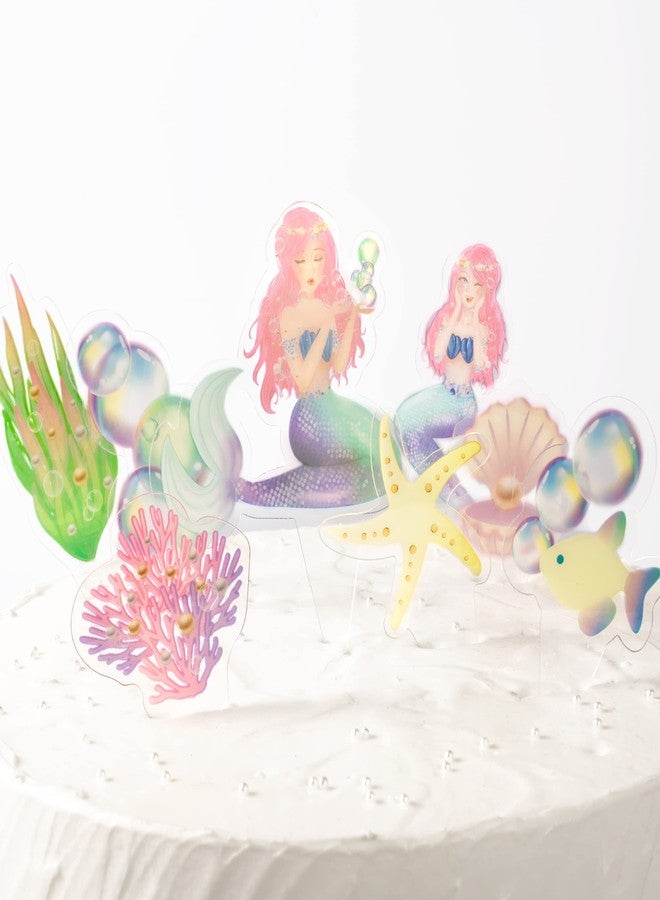 Decor365 Mermaid Cup cake Topper Under the Sea Party Decorations Ocean Theme Decor Girls Party Cake Decoration Kids Baby Shower Birthday Party Supplies - Image 3