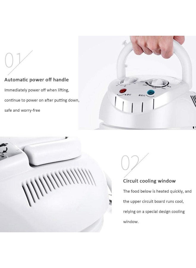 Hope 12L Turbo Halogen Oven - Hot Air Fryer & Convection Cooker with Adjustable Temperature & 60-Min Timer, Oil-Free Multi Cooker for Baking, Roasting, Grilling & Steaming, Glass Bowl, White - Image 3