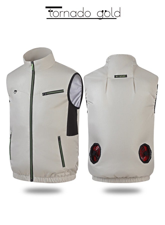 Sleeveless Fan Suit Air Conditioning Suit Cooling Vest Outdoor Heat Protection Clothing with A Fan
