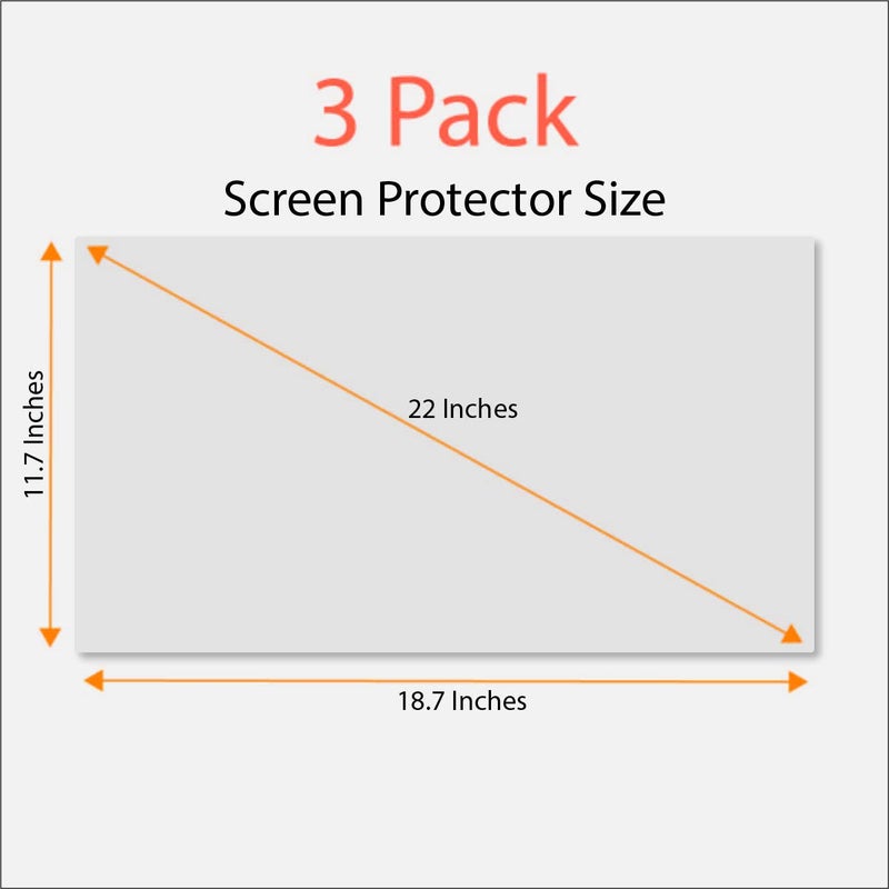 EZ-Pro Screen Protector حماية شاشة مضادة للضوء الأزرق، مضادة للتوهج، (3 عبوات) لشاشة 22 بوصة (تقاس قطريًا) لجهاز الكمبيوتر المكتبي. - Image 4