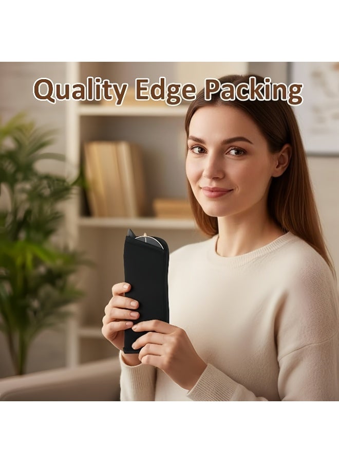 4 Pack Soft Eyeglass Case Black Storage Glasses Pouch Holder, Fabric Spectacle Pouch Slip-In Eyeglass Pouch Travel Sunglasses Case Slip In - Image 4