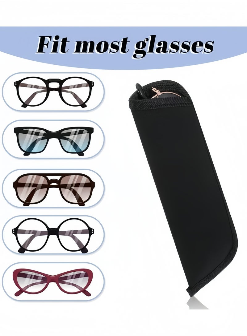 4 Pack Soft Eyeglass Case Black Storage Glasses Pouch Holder, Fabric Spectacle Pouch Slip-In Eyeglass Pouch Travel Sunglasses Case Slip In - Image 2