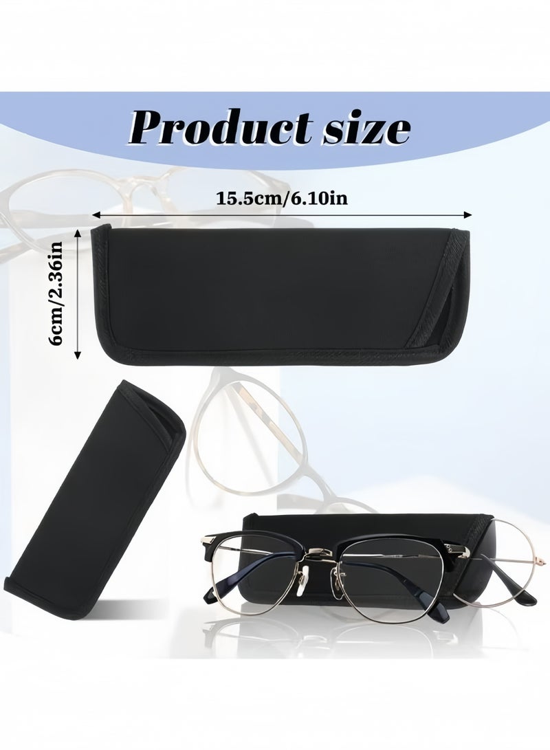4 Pack Soft Eyeglass Case Black Storage Glasses Pouch Holder, Fabric Spectacle Pouch Slip-In Eyeglass Pouch Travel Sunglasses Case Slip In - Image 3
