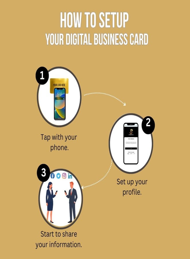 Upgraving Customizable Metal Gold Brushed Digital Business Card for Networking - NFC Digital Business Card with QR Code - Tap to Share Technology - No App or Subscription Required - Powered by Upgraving - Image 4