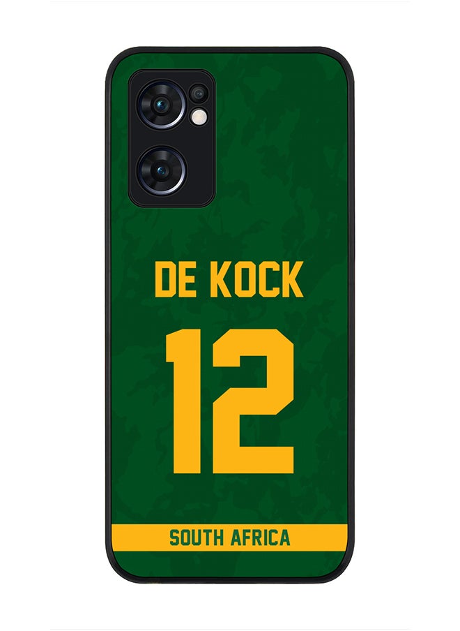 Stylizedd - Rugged Black Edge Case for Oppo Reno7 5G , Slim fit Soft Case Flexible Rubber Edges Thin Cover - Player Name - David Miller, Jersey Number- 10 - Image 1