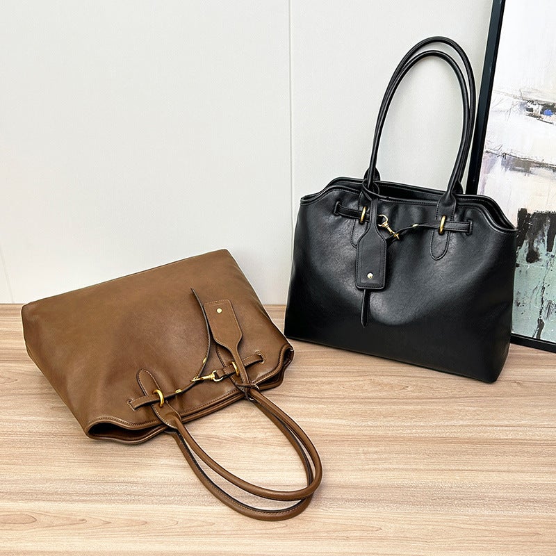 South Korea Large Capacity Bag Women'S Mi Fashion Retro Handbag All-Match Commuter Tote Bag Trendy - Image 4