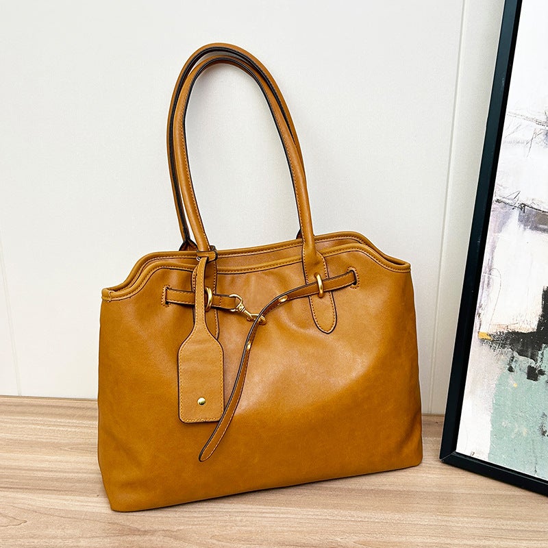 South Korea Large Capacity Bag Women'S Mi Fashion Retro Handbag All-Match Commuter Tote Bag Trendy - Image 1