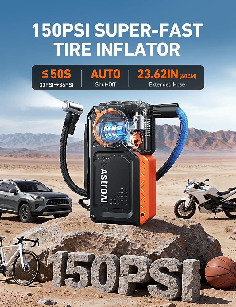 AstroAI Jump Starter 8000A Car Jump Starter with 150PSI Tire Inflator - Image 4