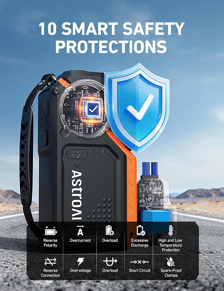 AstroAI Jump Starter 8000A Car Jump Starter with 150PSI Tire Inflator - Image 5