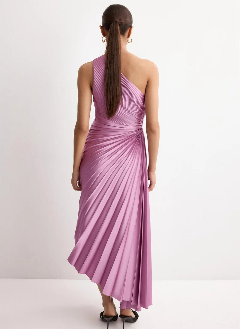 مانجو Pleated asymmetrical dress with opening