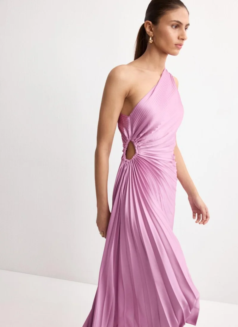 MANGO  Pleated asymmetrical dress with opening for Women | Best Price UAE