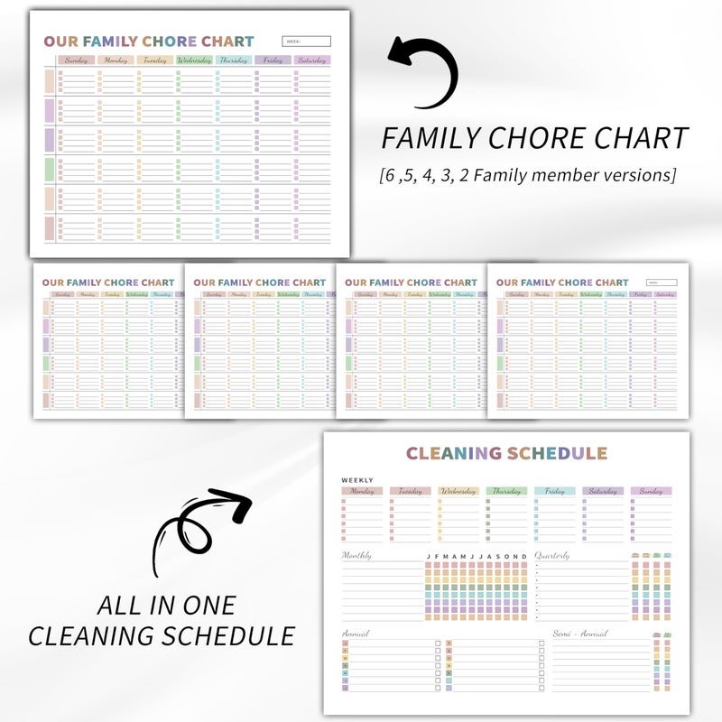 Kamoy Adhd Cleaning Planner for Adults Women, Cleaning Schedule and Checklist Organizer, Household Cleaning Planner with Daily/Weekly/Monthly Task,for Home, Family Cleaning Tasks, DIY Home Improvement - Green - Image 5