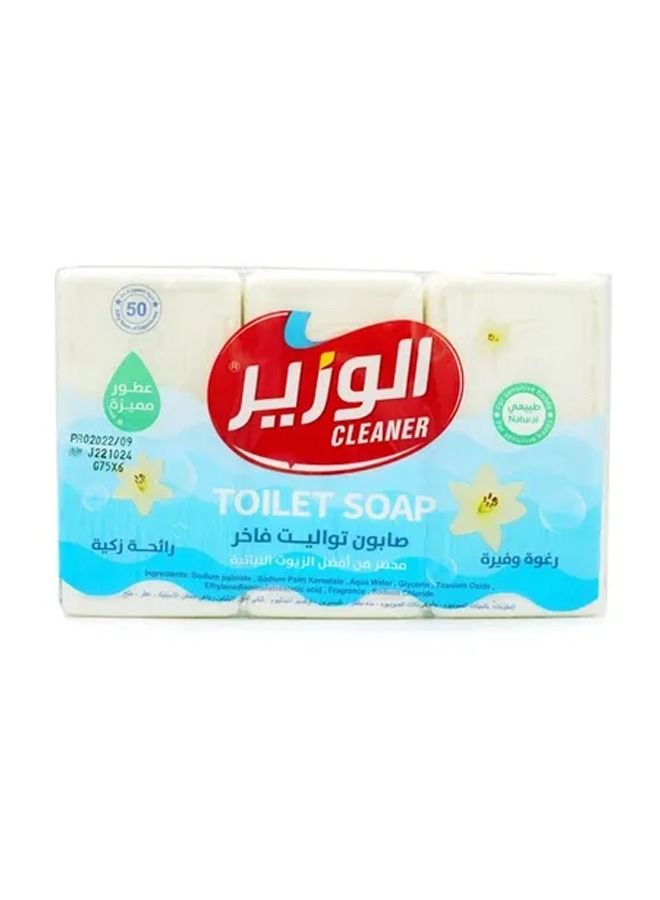 الوزير صابون الوزير قوالب معطر مكونة من افضل الزيوت الطبيعية رائحة زكيةمكون من 6 قطع 75غ