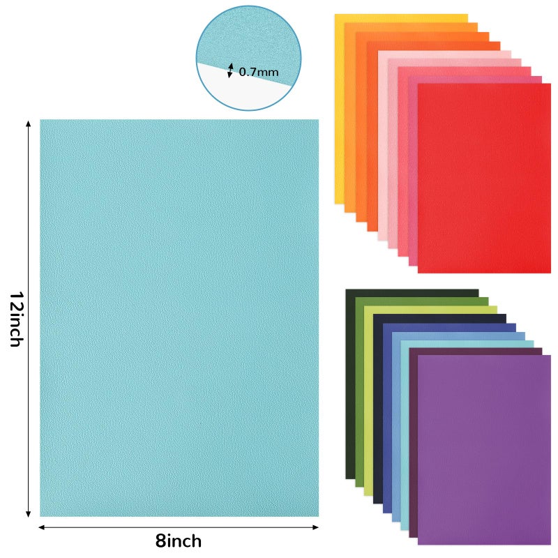 Nitelemn 18 Pieces Faux Leather Sheets, 8Ã—12 inches Rainbow Soft Leather Fabric Colourful Sheets Suitable for Making Bows, Leather Earrings, Hair Accessories DIY Projects - Image 2