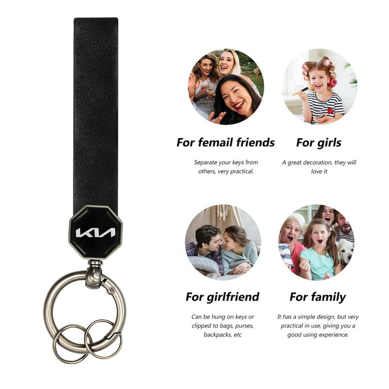 KIA Car  Keychain Black – Metal Emblem Key Ring with Premium Finish, Durable Key Holder for Car Keys, Bike Keys, Home Keys and Bag Accessory - Image 2