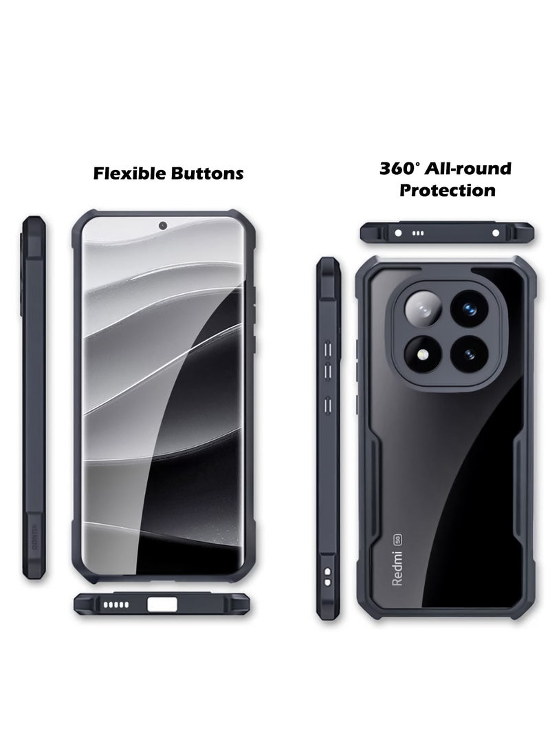 For Xiaomi Redmi Note 14 Pro+ Case, Camera Lens Protection Back Cover, TPU+PC Shockproof Bumper 14 Pro Plus Mobile Phone Case, Anti-Yellowing Slim Fit Protective Casing - Image 3