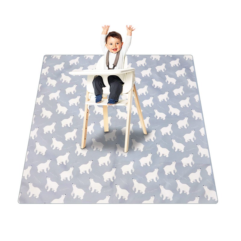 Splat Mat for Under High ChairArtsCrafts Washable Baby Spill Mat Waterproof AntiSlip Floor Splash Mat Portable Baby Play Mat and Table Cloth Goose 43x 43