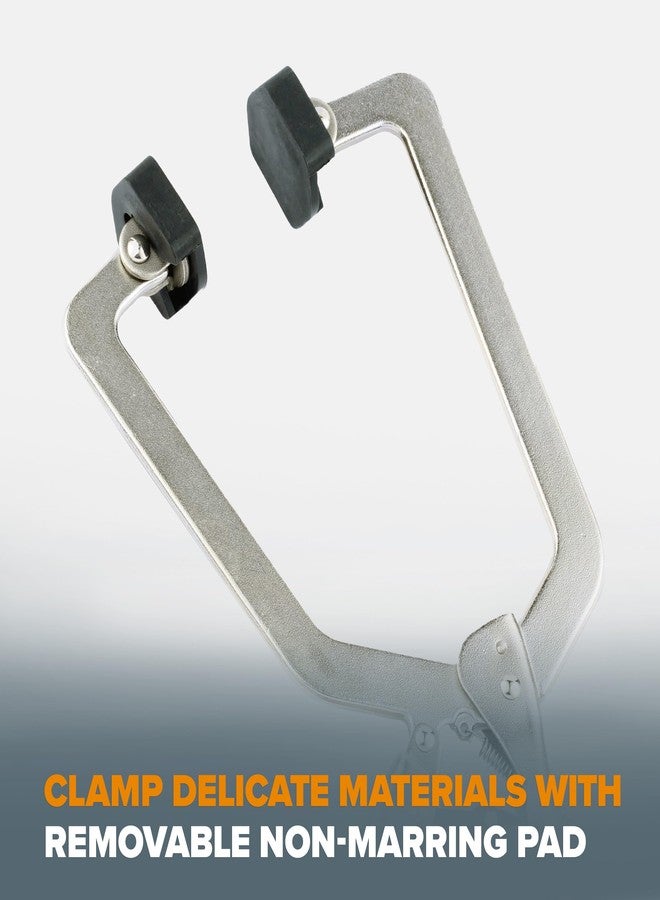 BORA Auto Adjust 6 inch Locking Vise Grip Clamp with Swivel Pads - Heavy Duty Multi Purpose Welding Clamps with Comfortable Grips Perfect C Clamp for Woodworking, Welding, and Metalworking - Image 5