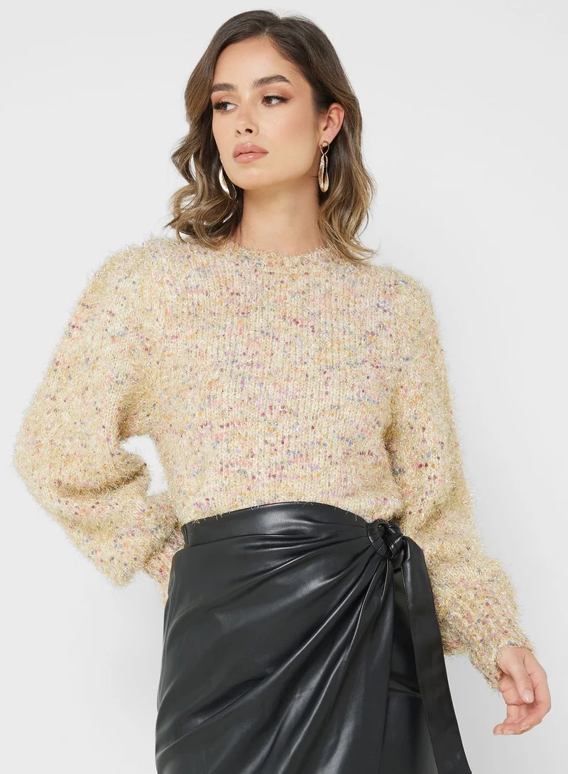 ONLY Crew Neck Shimmer Sweater