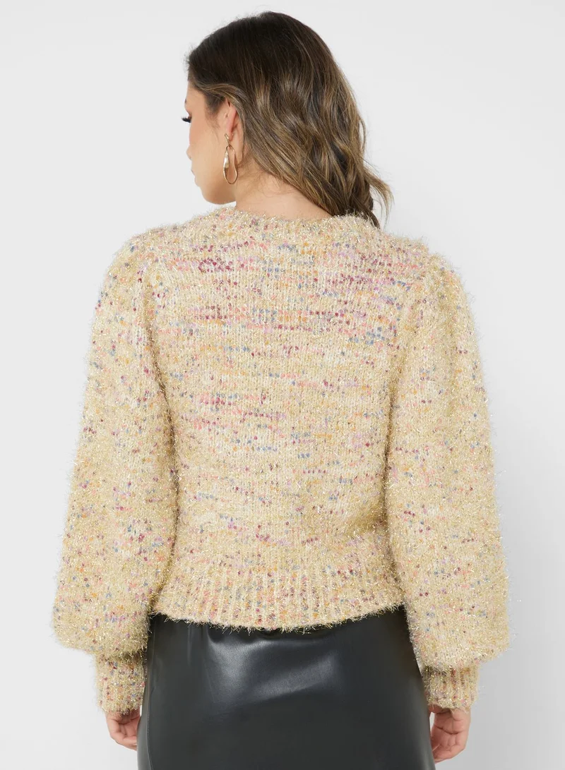 ONLY Crew Neck Shimmer Sweater