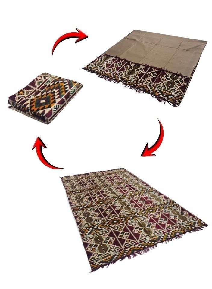 سمارت هوم حصيرة أرضية كبيرة 270x170 سم مع قاعدة من التاربولين المقاوم للماء – حصيرة خندق مقاومة للرطوبة – سجادة خارجية عملية للحدائق والتخييم والنزهات - Image 4