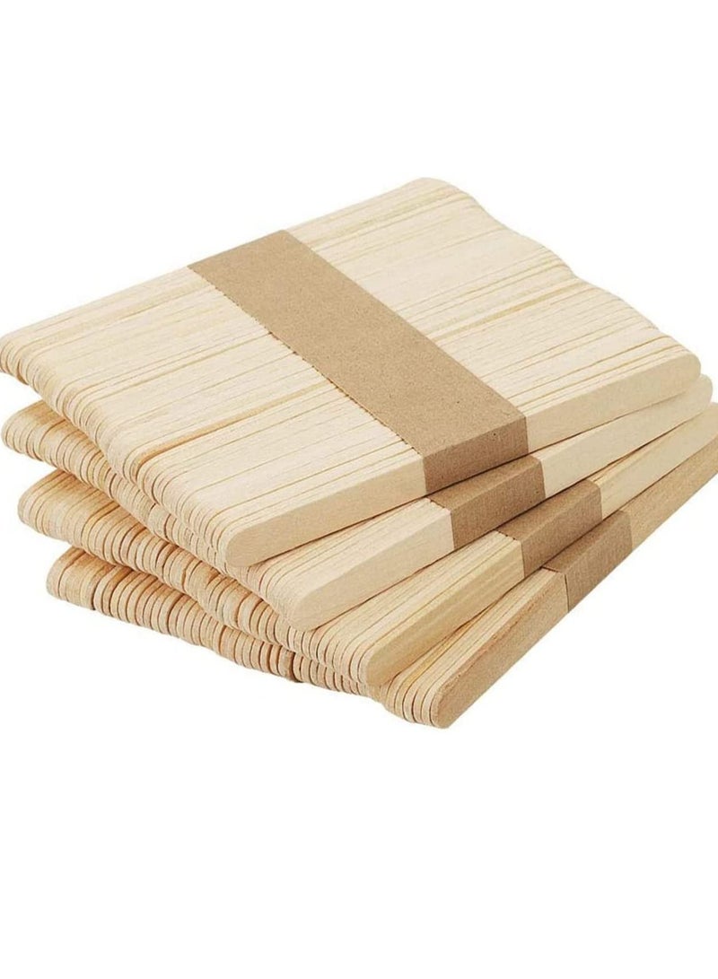200 Pcs Natural Wooden Food Grade Craft Sticks Ice Cream Stick Popsicle 4.5 inch Length Suit Crafting Stirring Paddle Ice Pop Stick for DIY Kids Popcicle - Image 1