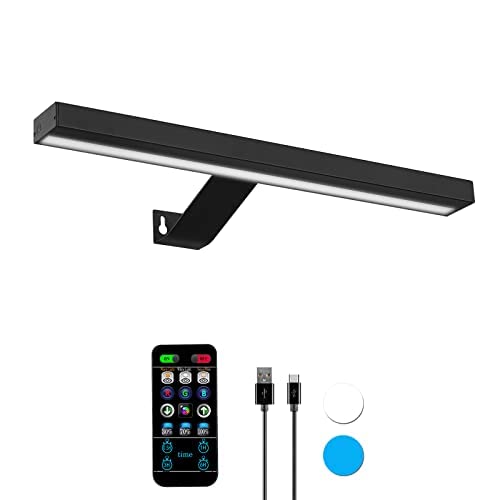 MIOBLUE Wireless Picture Lights with Remote, Full Metal Rechargeable Painting Light, 16" Display Lamp with 16 Color Changing,Dimmable Dartboard Light with Timer for Frame Portrait Art, Black - Image 1