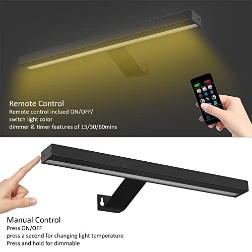 MIOBLUE Wireless Picture Lights with Remote, Full Metal Rechargeable Painting Light, 16" Display Lamp with 16 Color Changing,Dimmable Dartboard Light with Timer for Frame Portrait Art, Black - Image 4
