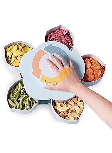 Bellemain BELLE MAIN Flower Shape 5 Grids Fruit Plate Candy Nuts Snack Dry Fruit Candy Chocolate Seeds Storage Box Rotating Tray Organizer with Mobile Stand  - Image 5