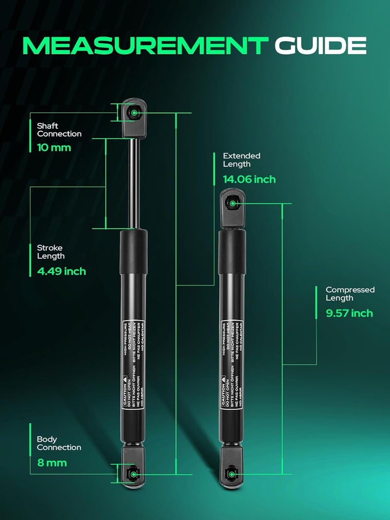 YHTAUTO 2PCS Hood Lift Support Struts Gas Spring Shock Replacement for 2007-2009 Ford Expedition - Image 4