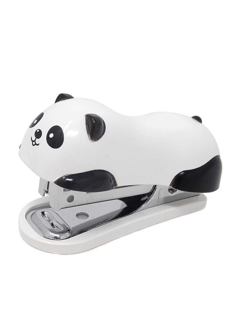 SOLARAE Portable Mini Panda Desktop Stapler Set with 1000PCS No.10 Staples Durable Standard Staplers for Office School Home or Travel - Image 1