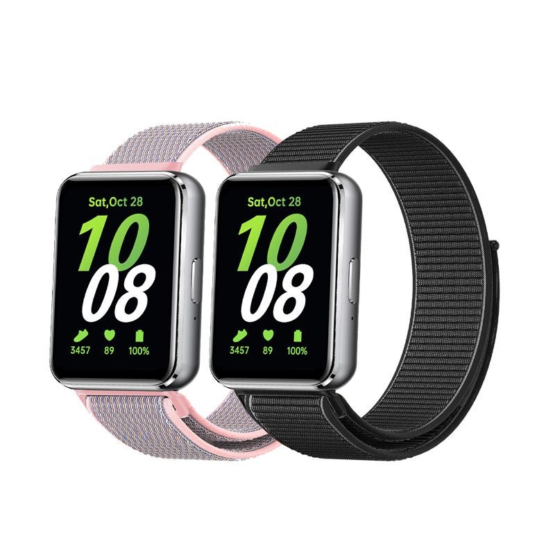 2 PCS Nylon Wristband For Samsung Galaxy Fit 3, Suitable For Men And Women, With Velcro Closure And Quick Adjustment, Loop Watch Strap, Sports Replacement Band For Samsung Galaxy Fit 3 Sm-R390