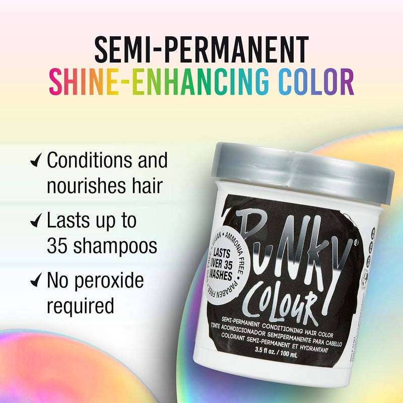 Punky Ebony Semi-Permanent Conditioning Hair Color - Vegan, PPD and Paraben Free, Lasts Up to 35 Washes, 3.5 oz - Image 2