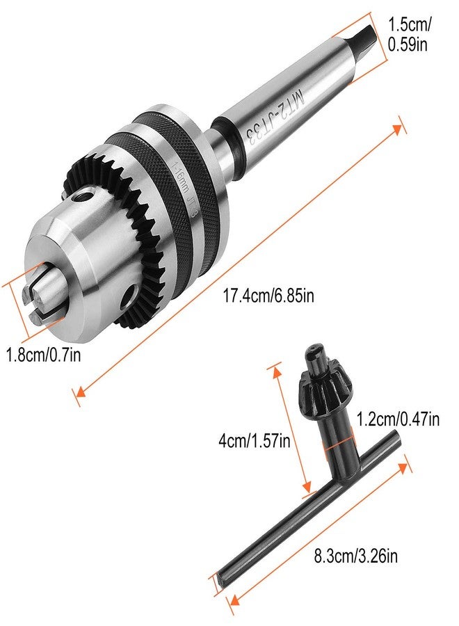 أكروكس 7 ظرف مثقاب Acrux7 MT2 مقاس 1/32 بوصة - 5/8 بوصة للمخرطة، ظرف مثقاب JT33 مع محورين ومفتاح ظرف - Image 2