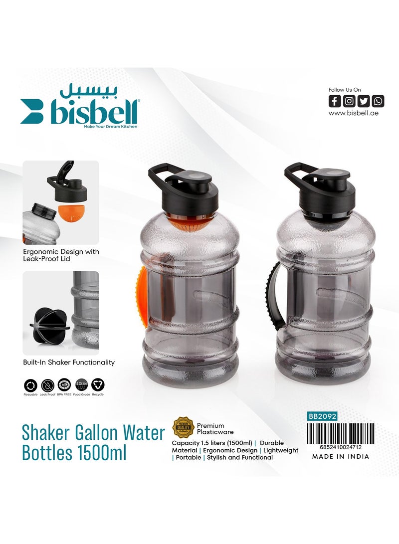 Bisbell Water Bottle Hulk 1500Ml,BB2092,Gym Wide Mouth Shaker Water Bottle - Image 5